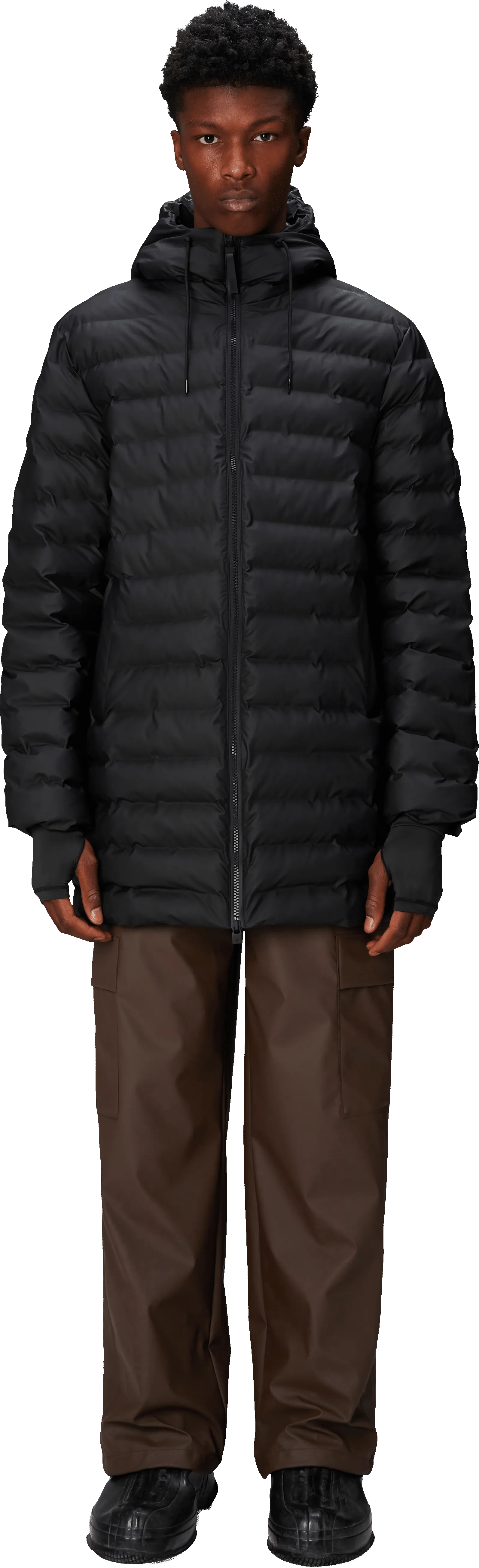 Rains Unisex Lohja Long Puffer Jacket W3T3 Black | Buy Rains Unisex Lohja Long Puffer Jacket W3T3 Black here | Outnorth