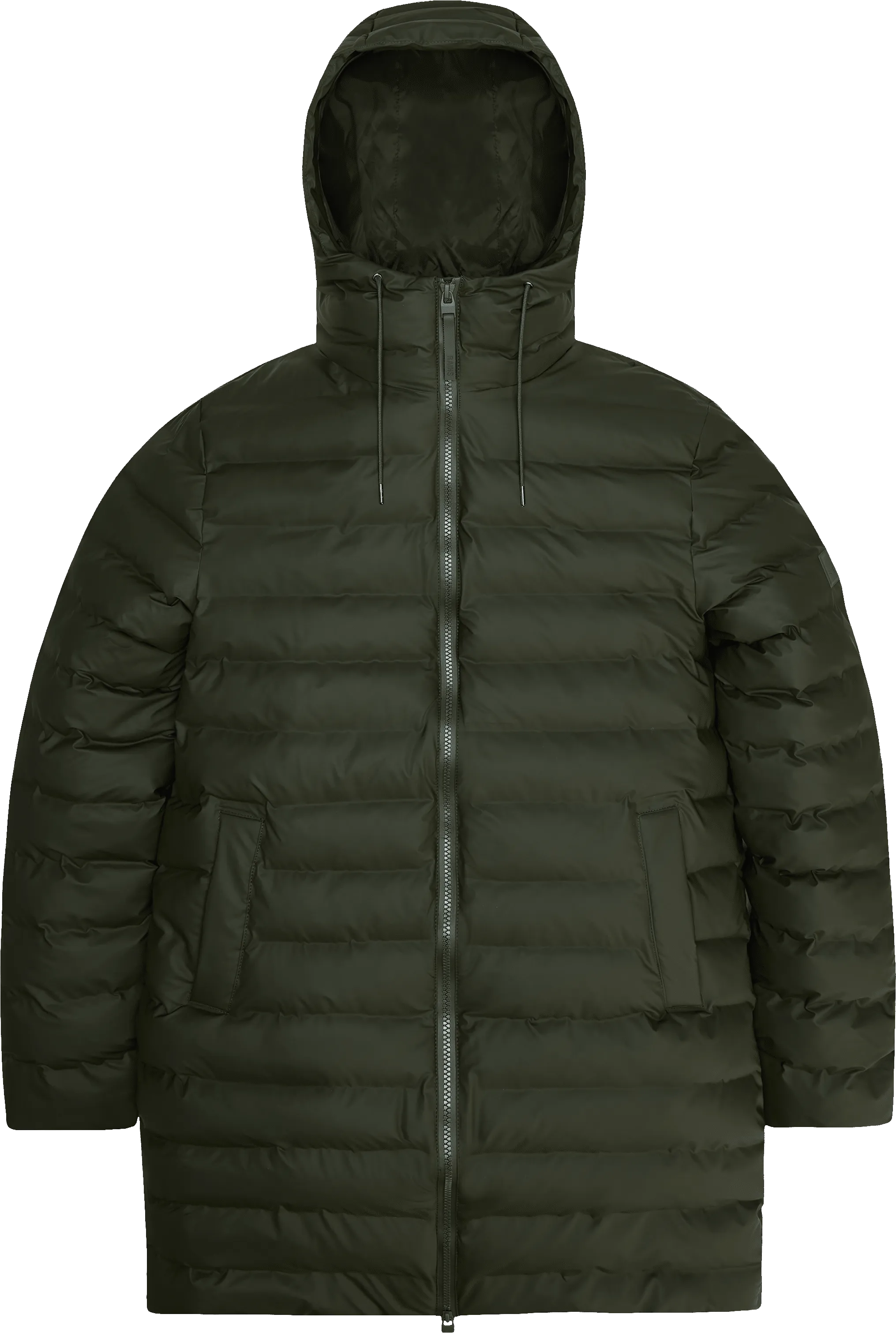 Rains Unisex Lohja Long Puffer Jacket W3T3 Green | Buy Rains Unisex Lohja Long Puffer Jacket W3T3 Green here | Outnorth