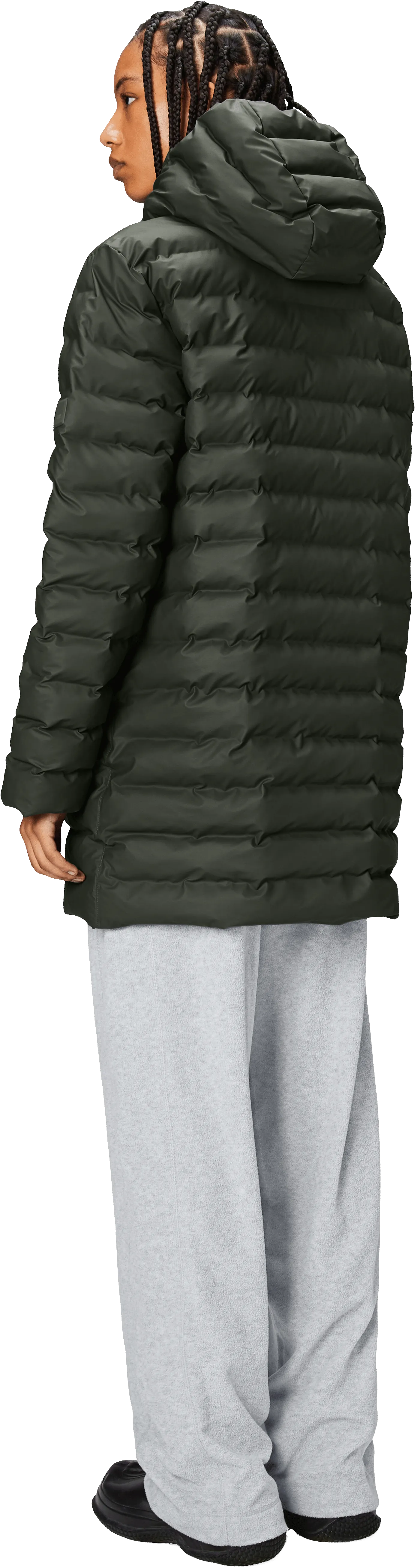 Rains Unisex Lohja Long Puffer Jacket W3T3 Green | Buy Rains Unisex Lohja Long Puffer Jacket W3T3 Green here | Outnorth