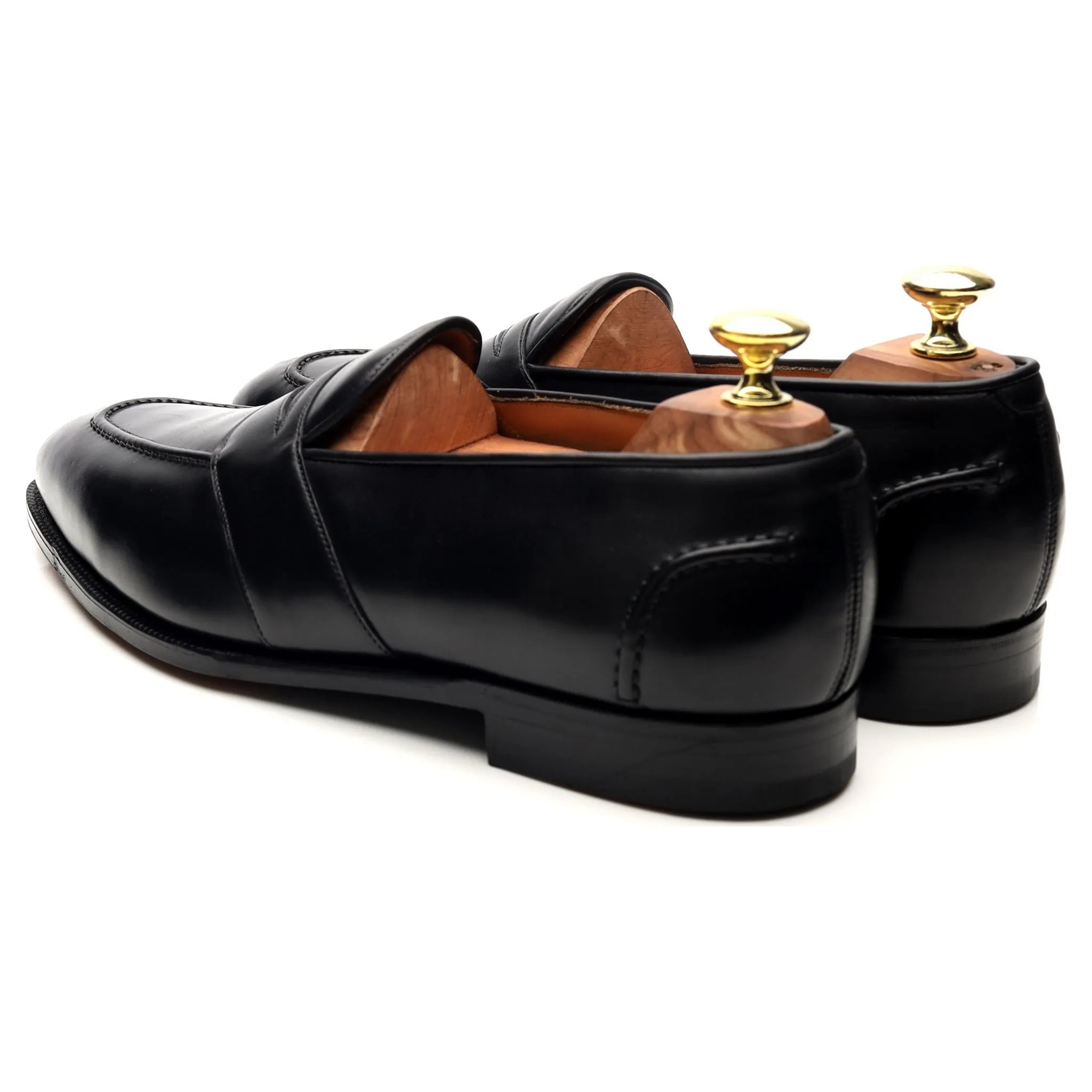 Ralph Lauren Black Leather Split Toe Loafers UK 7.5