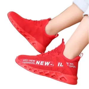 Red Lace Free Sneakers