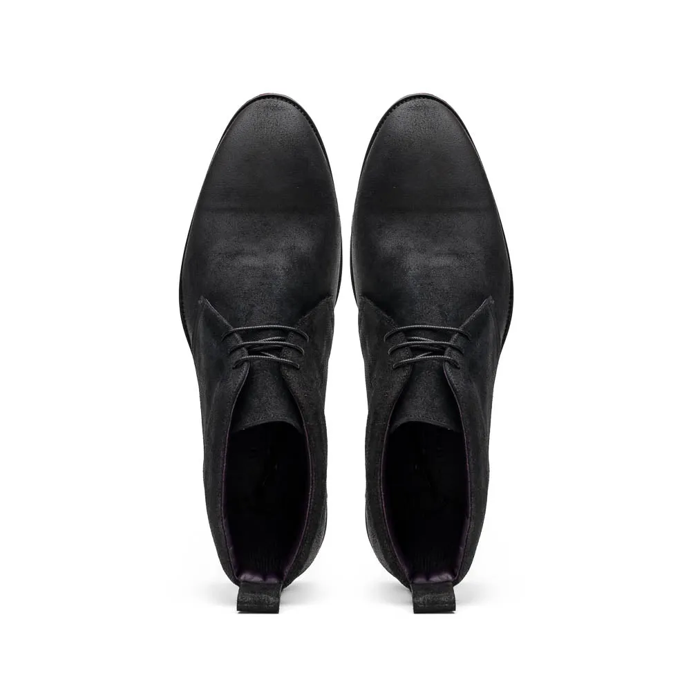 Rezza Italian Sueded Calfskin Chukka Boot in Black by Zelli Italia