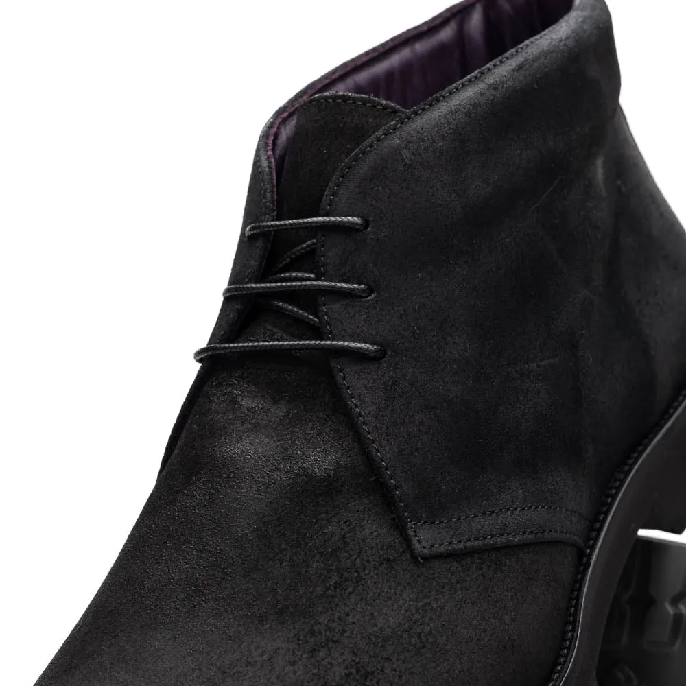 Rezza Italian Sueded Calfskin Chukka Boot in Black by Zelli Italia