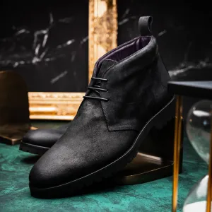 Rezza Italian Sueded Calfskin Chukka Boot in Black by Zelli Italia