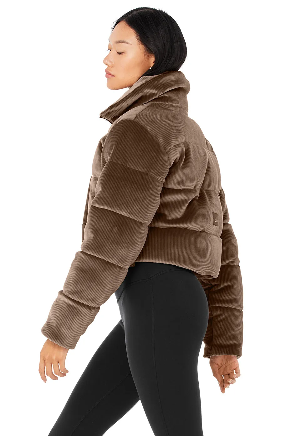 Ribbed Velour Gold Rush Puffer - Hot Cocoa