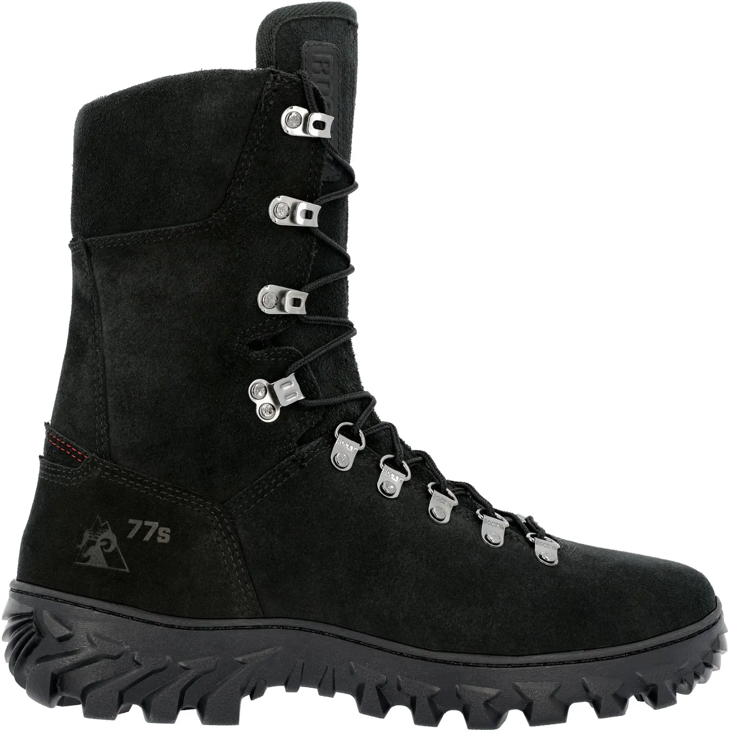 Rocky Mens Code Red Wildlands 77 Black Leather Firefighter Boots