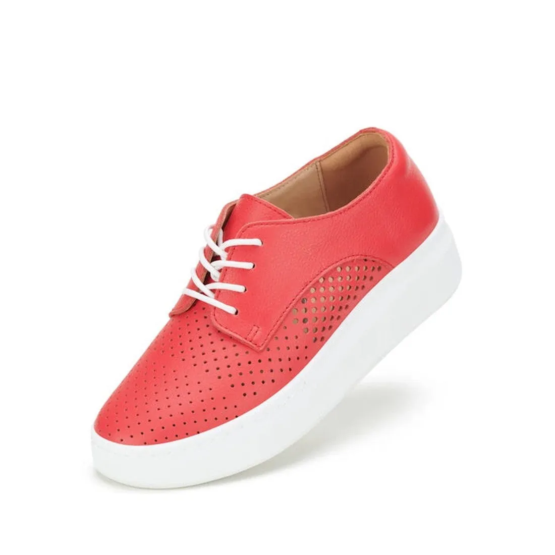 Rollie Womens Derby City Punch Red Leather Trainer