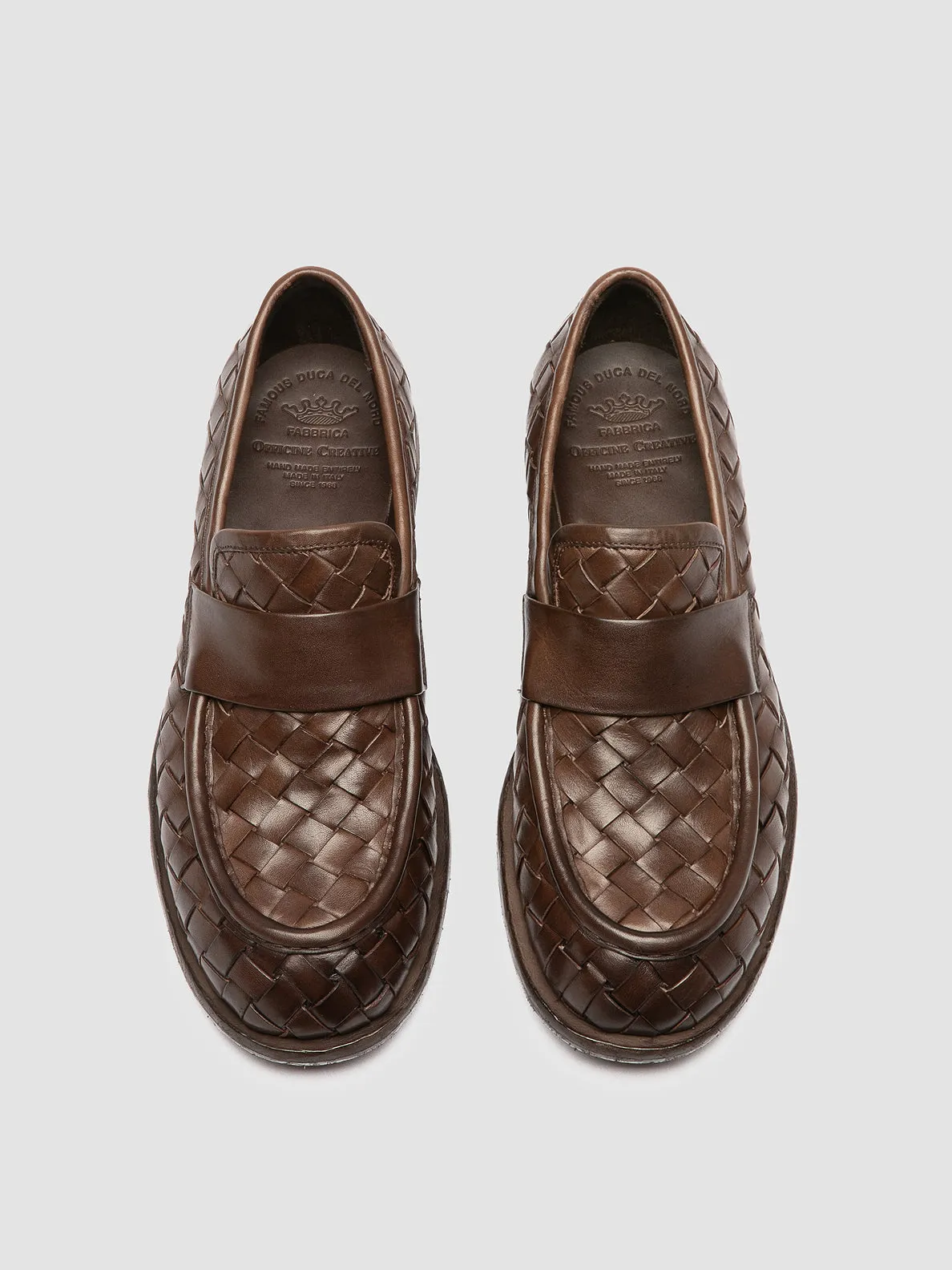 RUGGED 008 - Brown Leather Penny Loafers