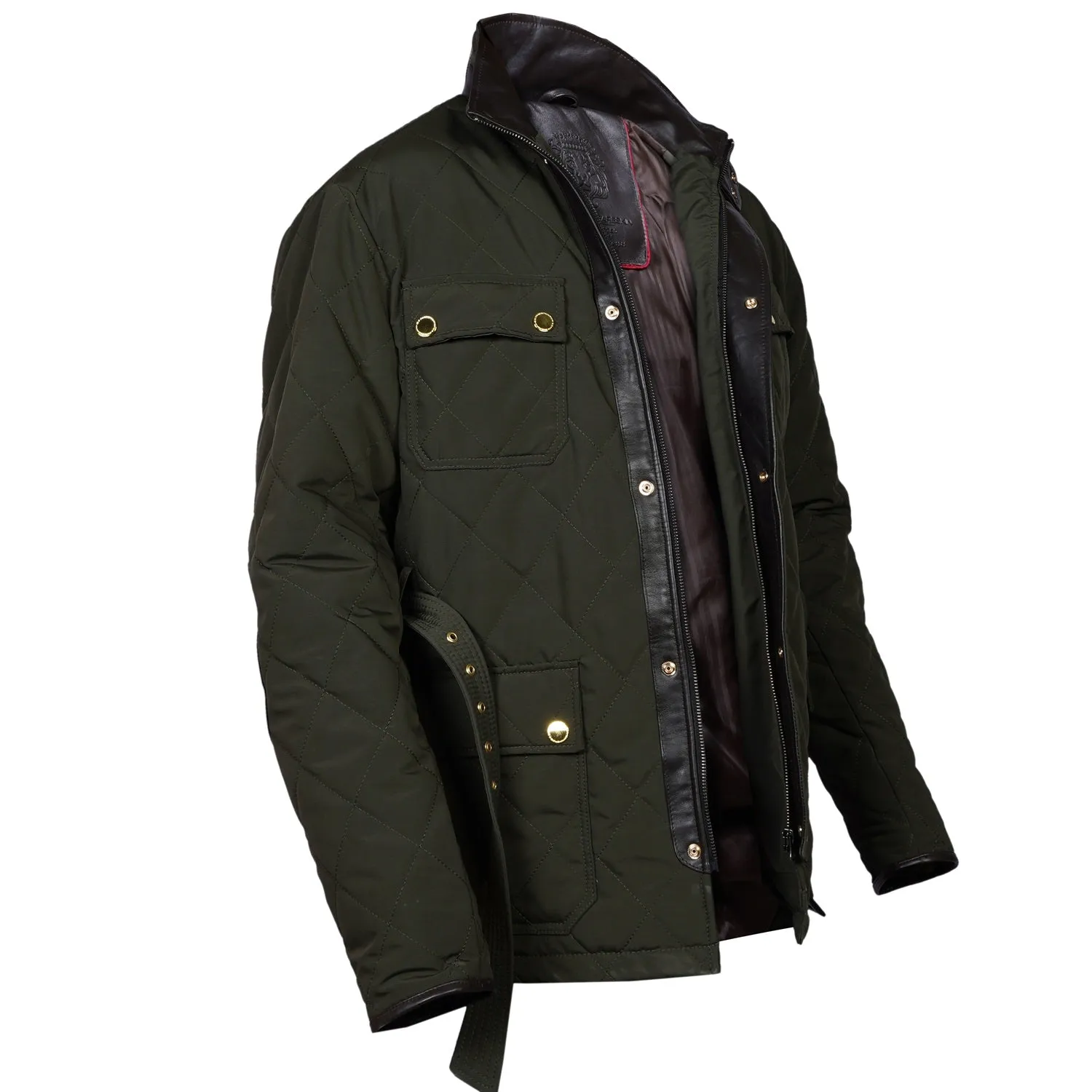 Safari Green Puffer Jacket by Brune & Bareskin