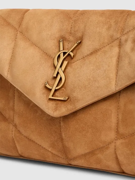 Saint Laurent   Small Puffer suede shoulder bag 