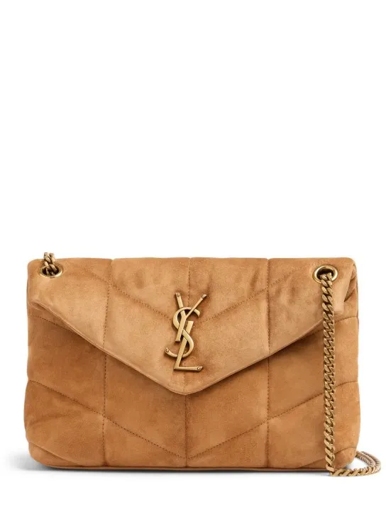 Saint Laurent   Small Puffer suede shoulder bag 