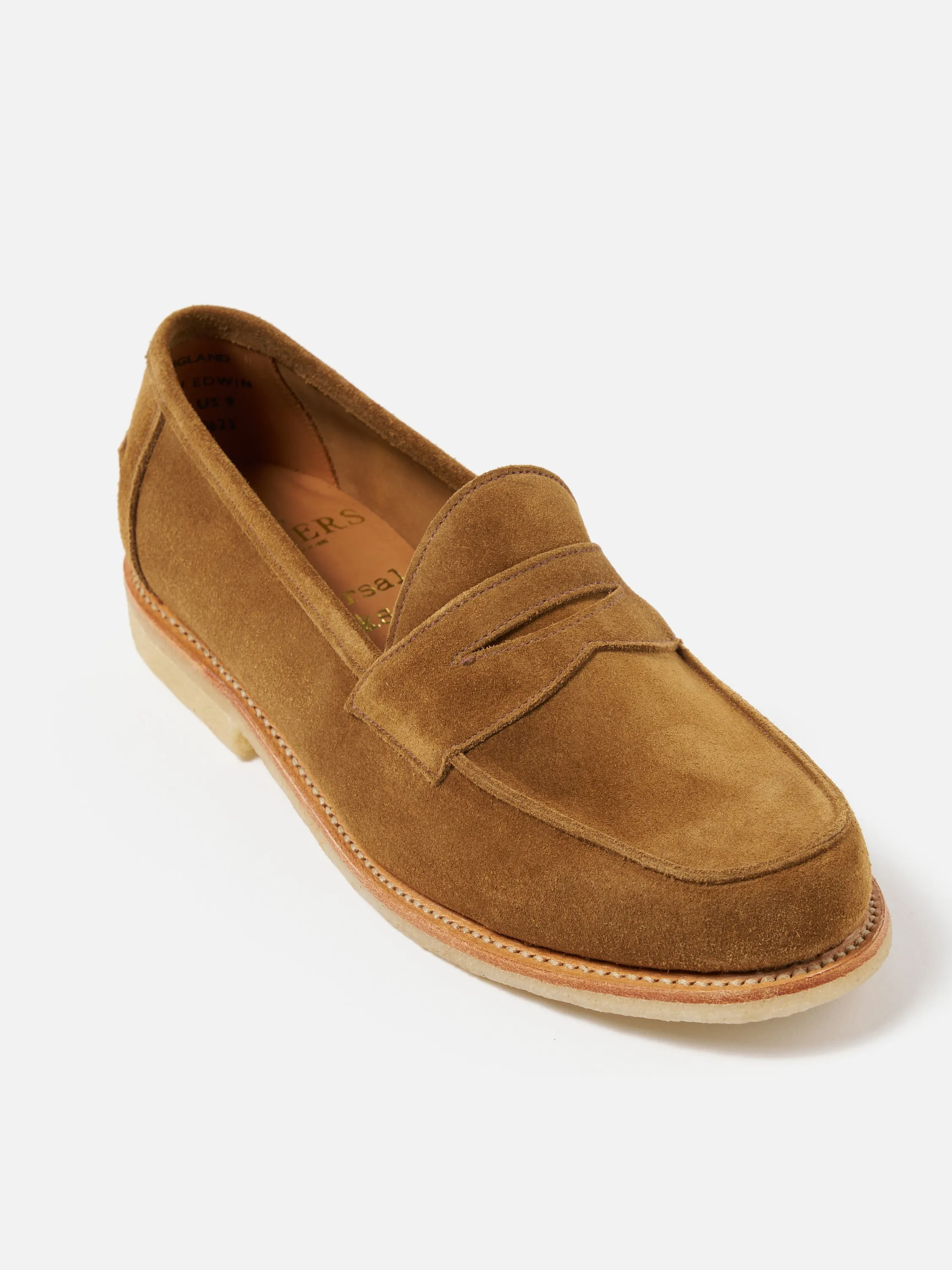 Sanders for Universal Works Edwin Loafer in Tobacco Suede