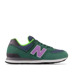 Scarpe Donna NEW BALANCE Sneakers 574 in Mesh e Suede colore Green e Purple