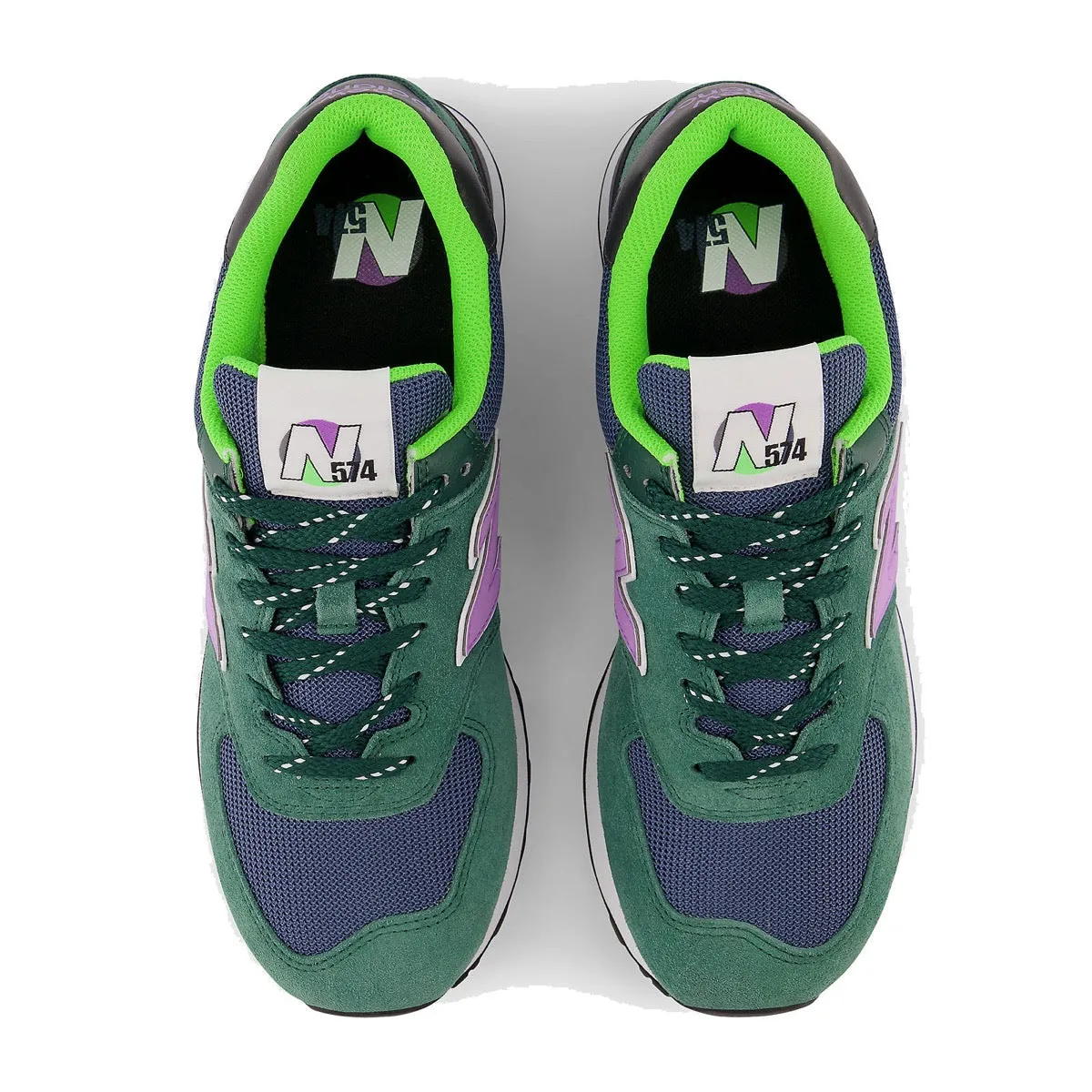 Scarpe Donna NEW BALANCE Sneakers 574 in Mesh e Suede colore Green e Purple