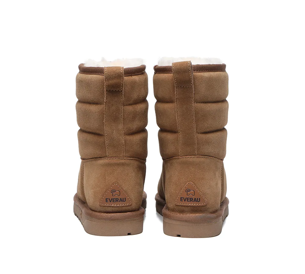 Short Sheepskin Boots Women Puffer