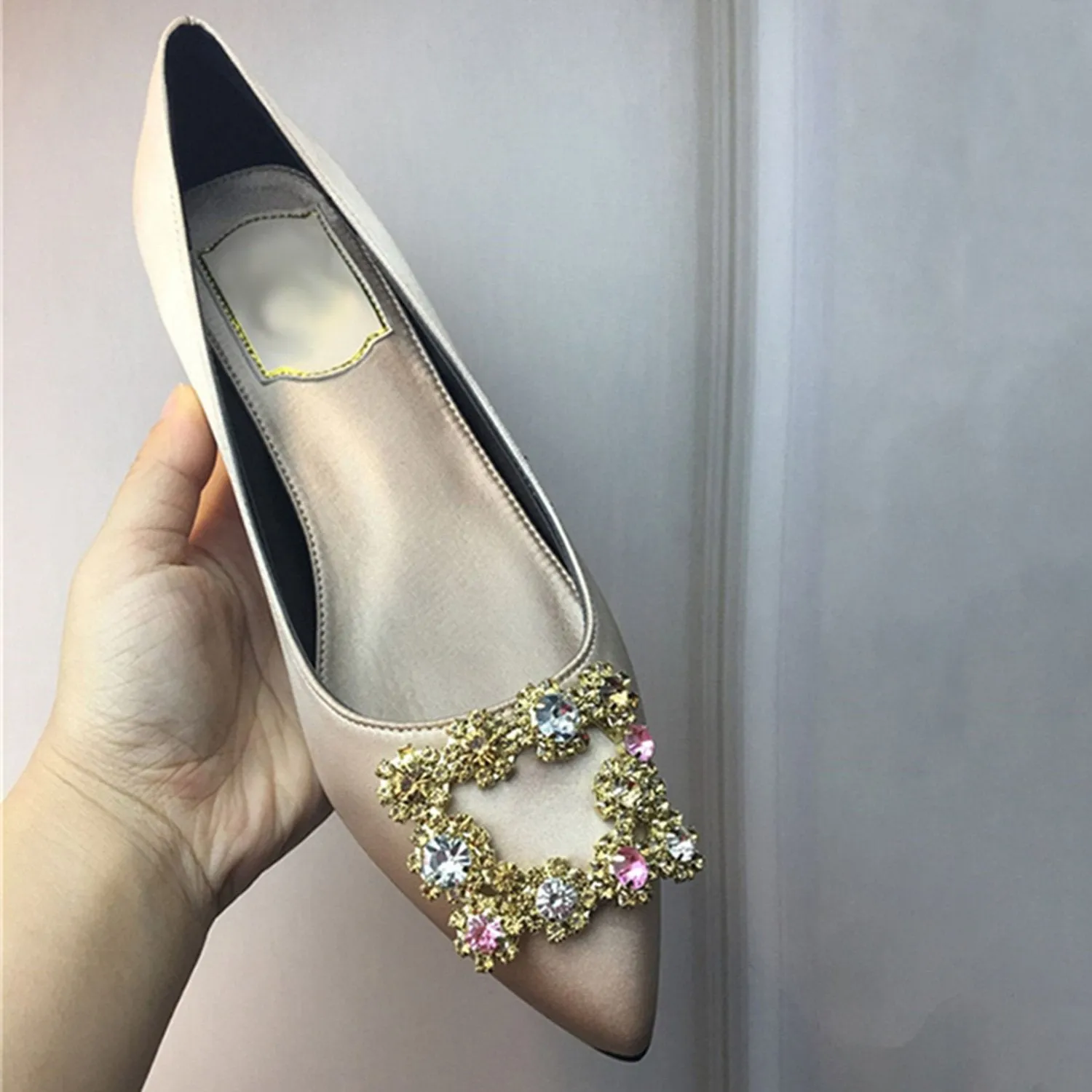 Silk Rhinestone Wedding Shoes for Bride