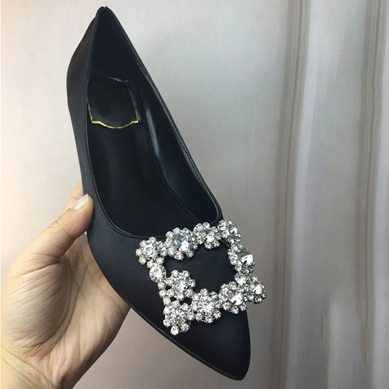 Silk Rhinestone Wedding Shoes for Bride