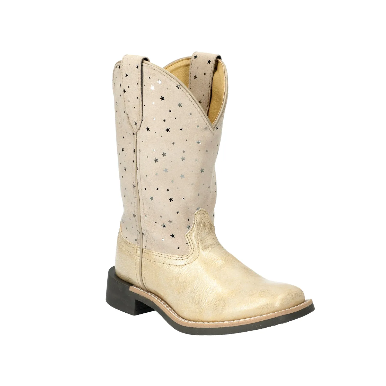 Smoky Mountain Boots Girls Starlight Gold Leather Cowboy Boots