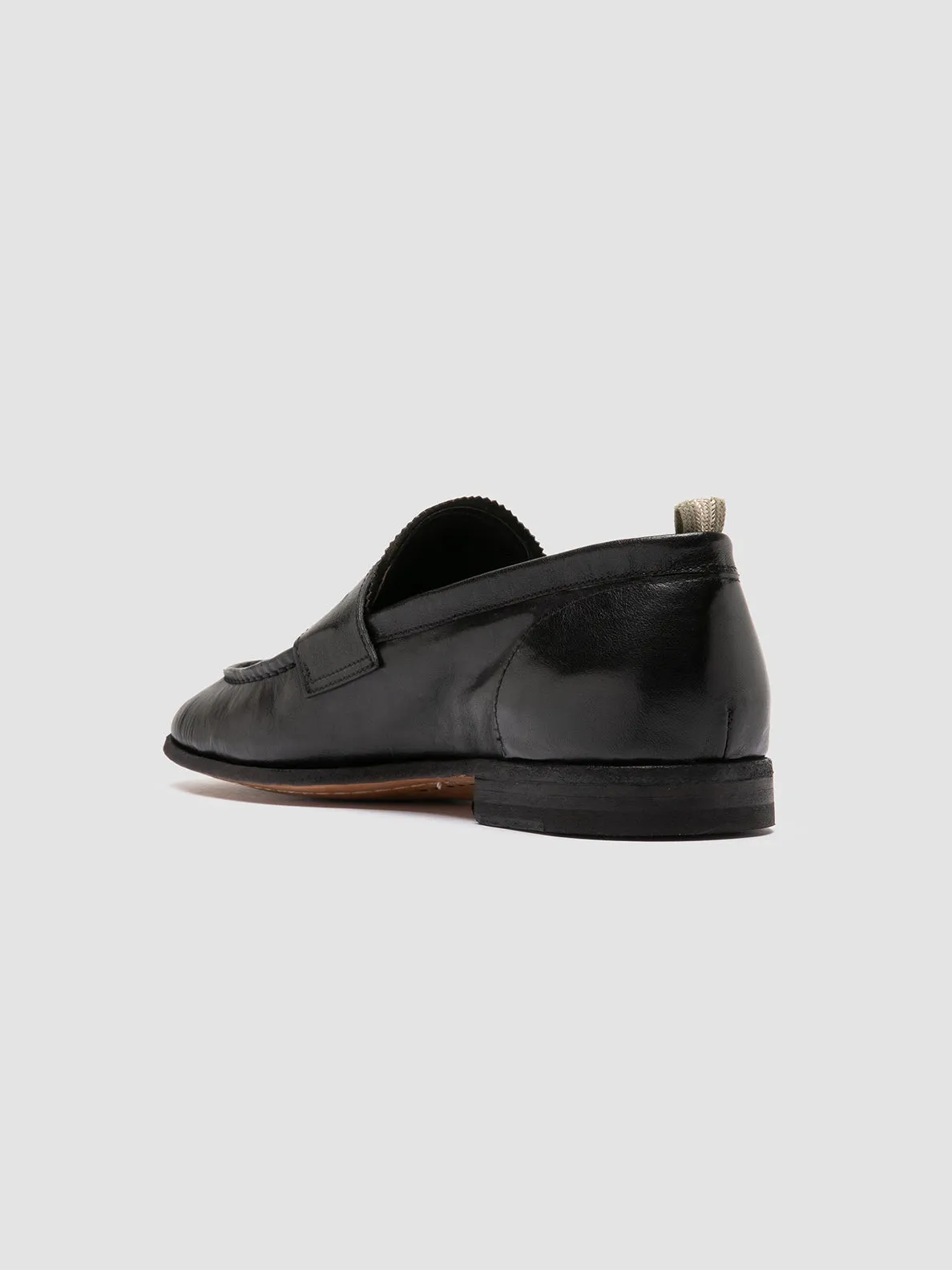 SOLITUDE 001 - Black Leather Penny Loafers