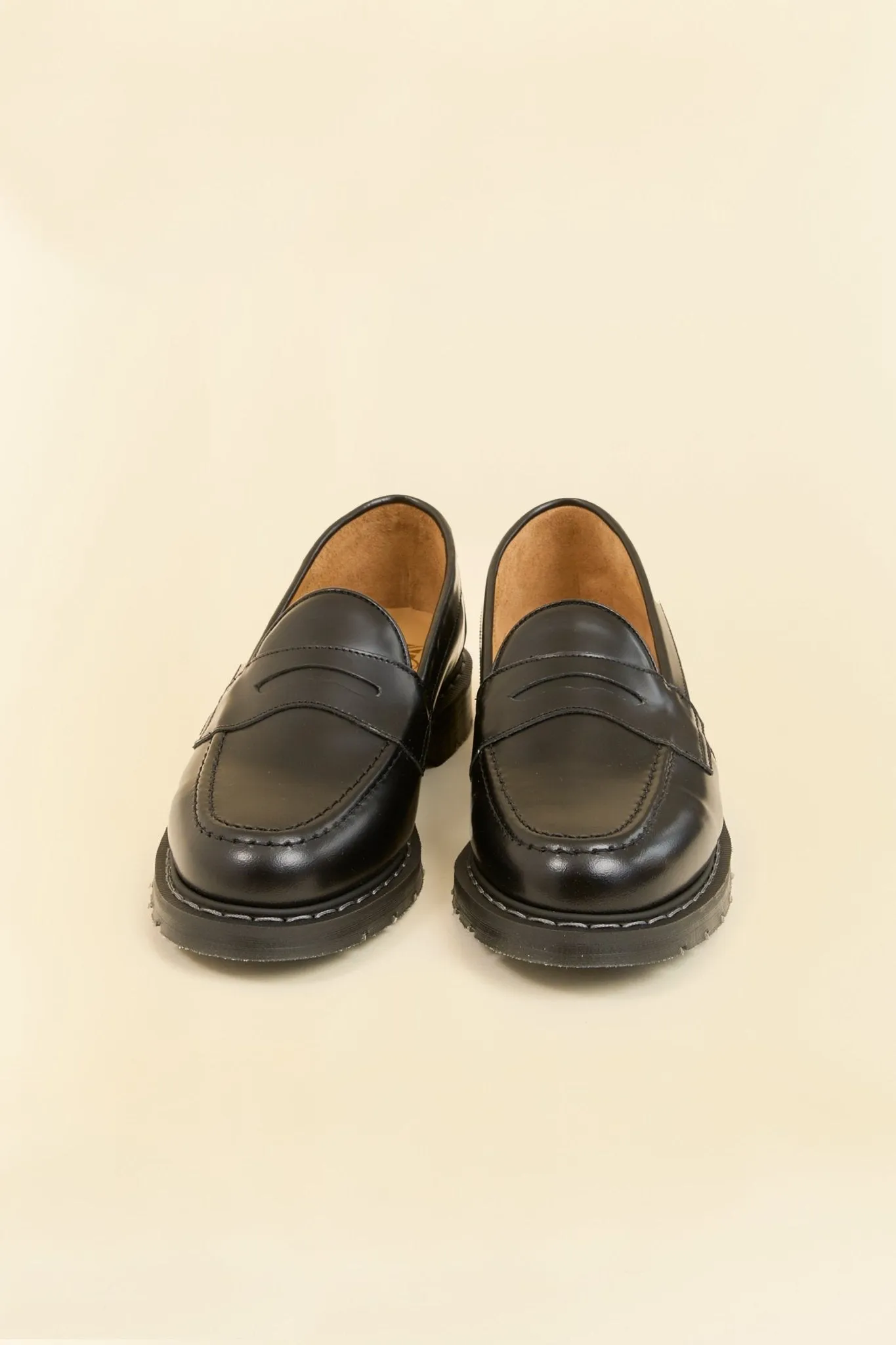 Solovair Penny Loafer - Black Hi Shine