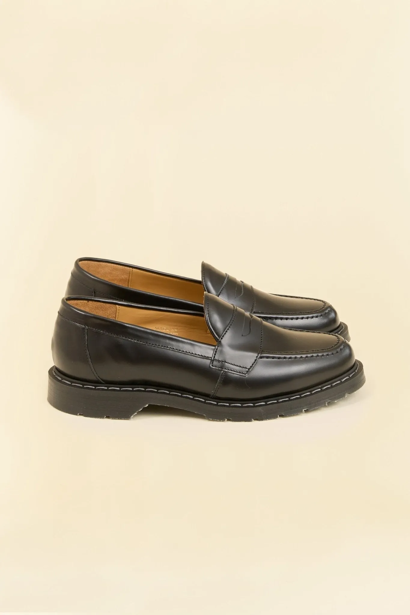 Solovair Penny Loafer - Black Hi Shine