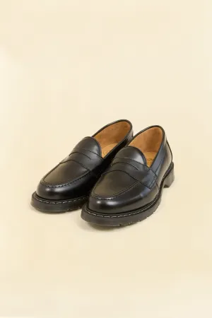 Solovair Penny Loafer - Black Hi Shine