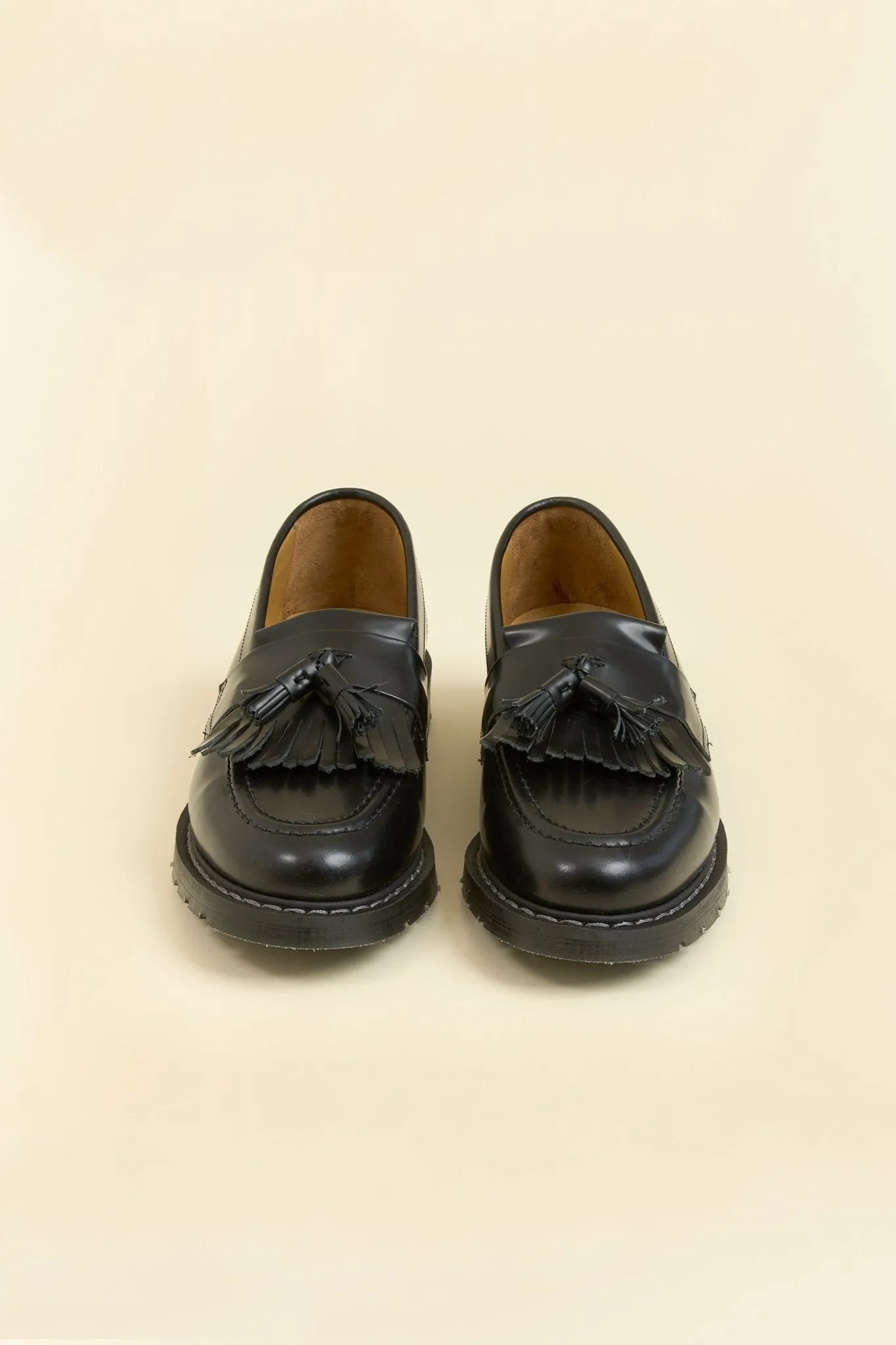 Solovair Tassel Loafer - Black Hi Shine