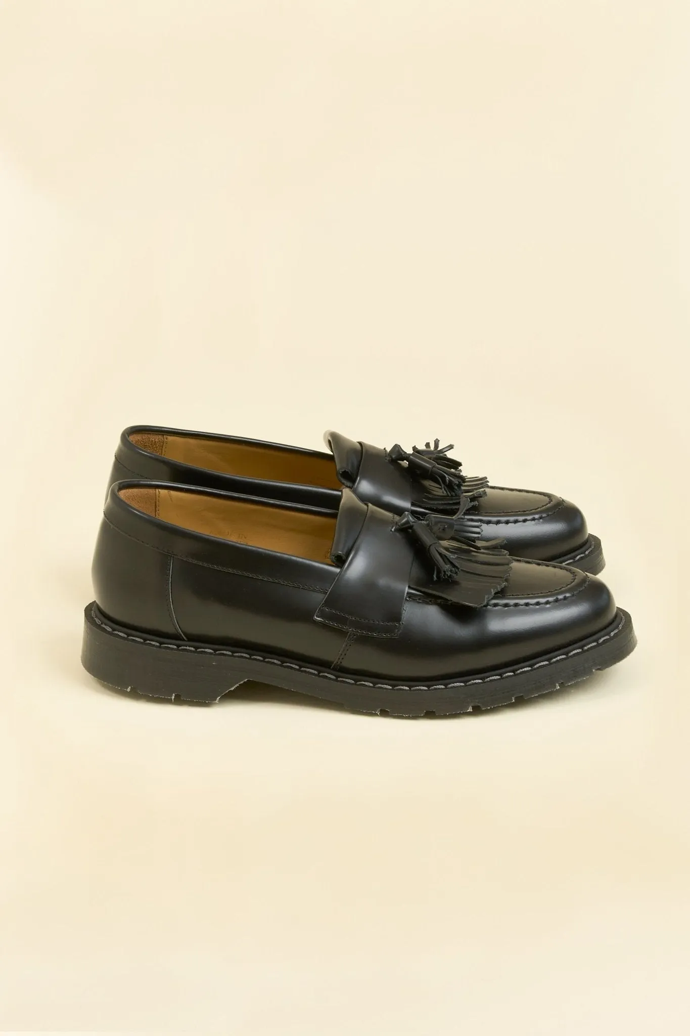 Solovair Tassel Loafer - Black Hi Shine