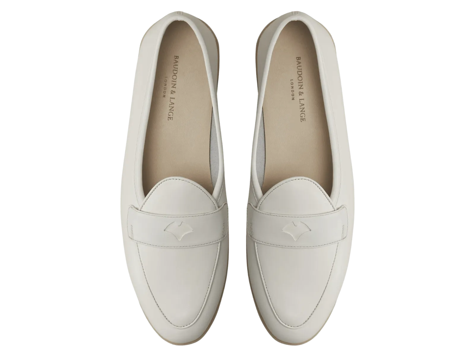 Stride Penny Loafers in Blanc Casse Milled Calf