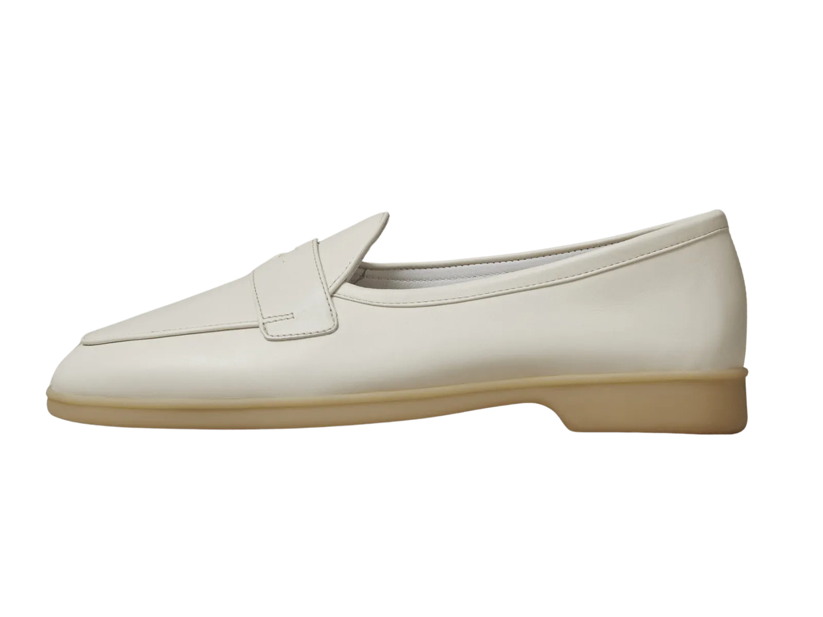 Stride Penny Loafers in Blanc Casse Milled Calf