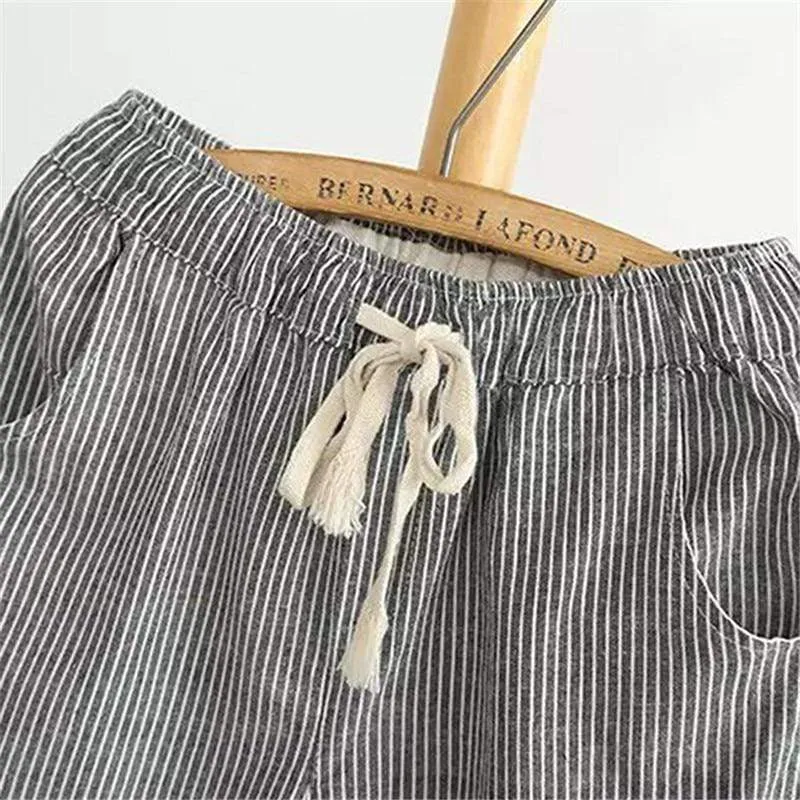 Striped Cotton Linen Pants  | Zen