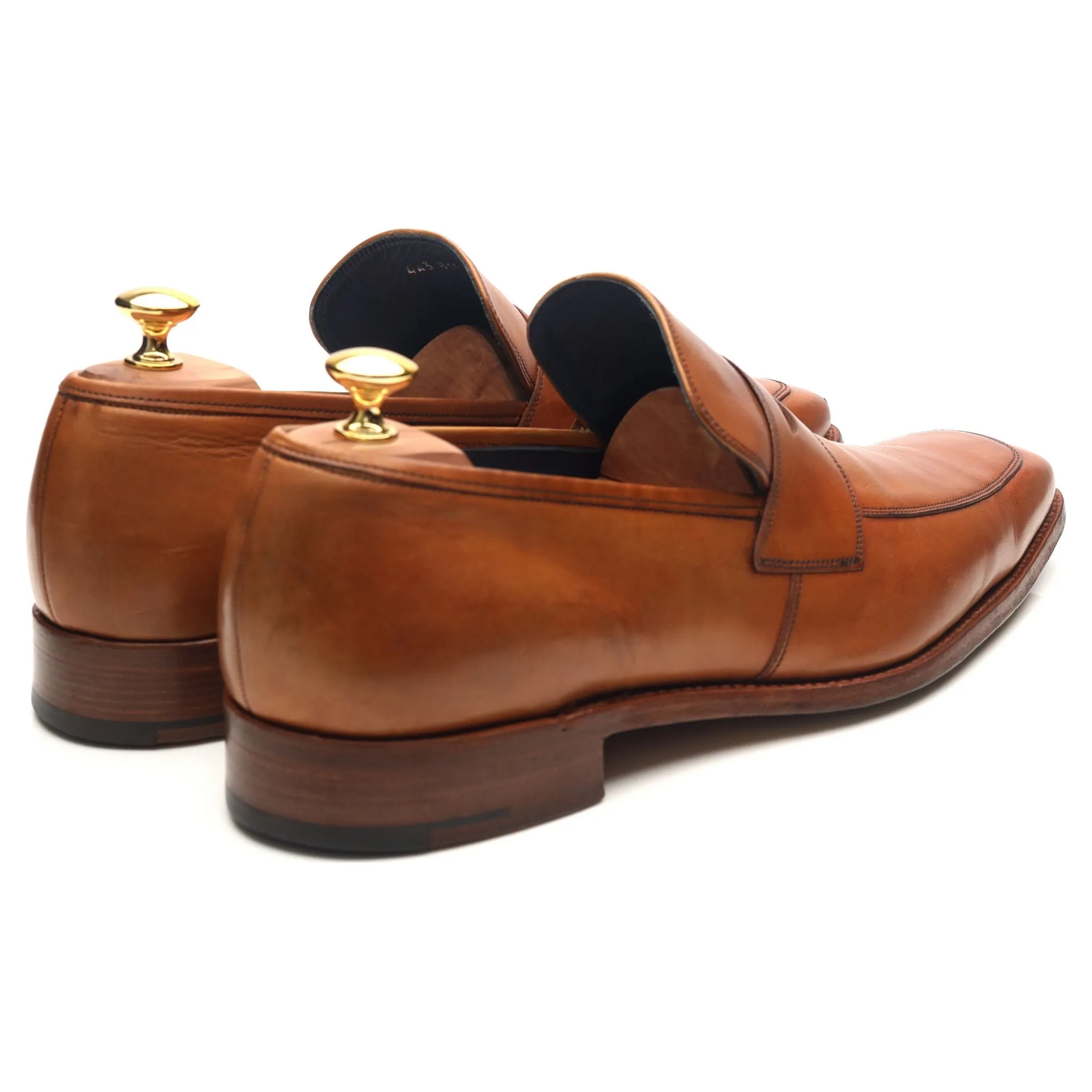 Tan Brown Leather Loafers UK 11 F