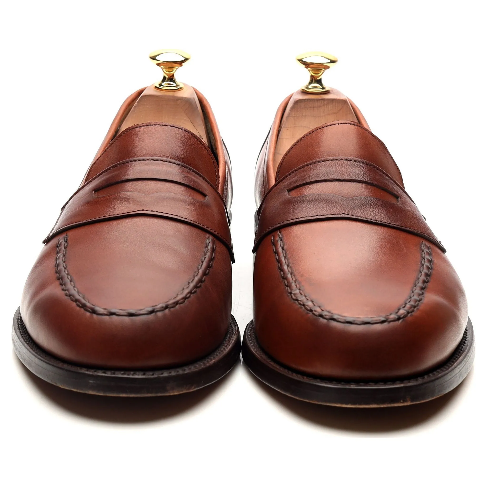 Tan Brown Leather Loafers UK 9 F