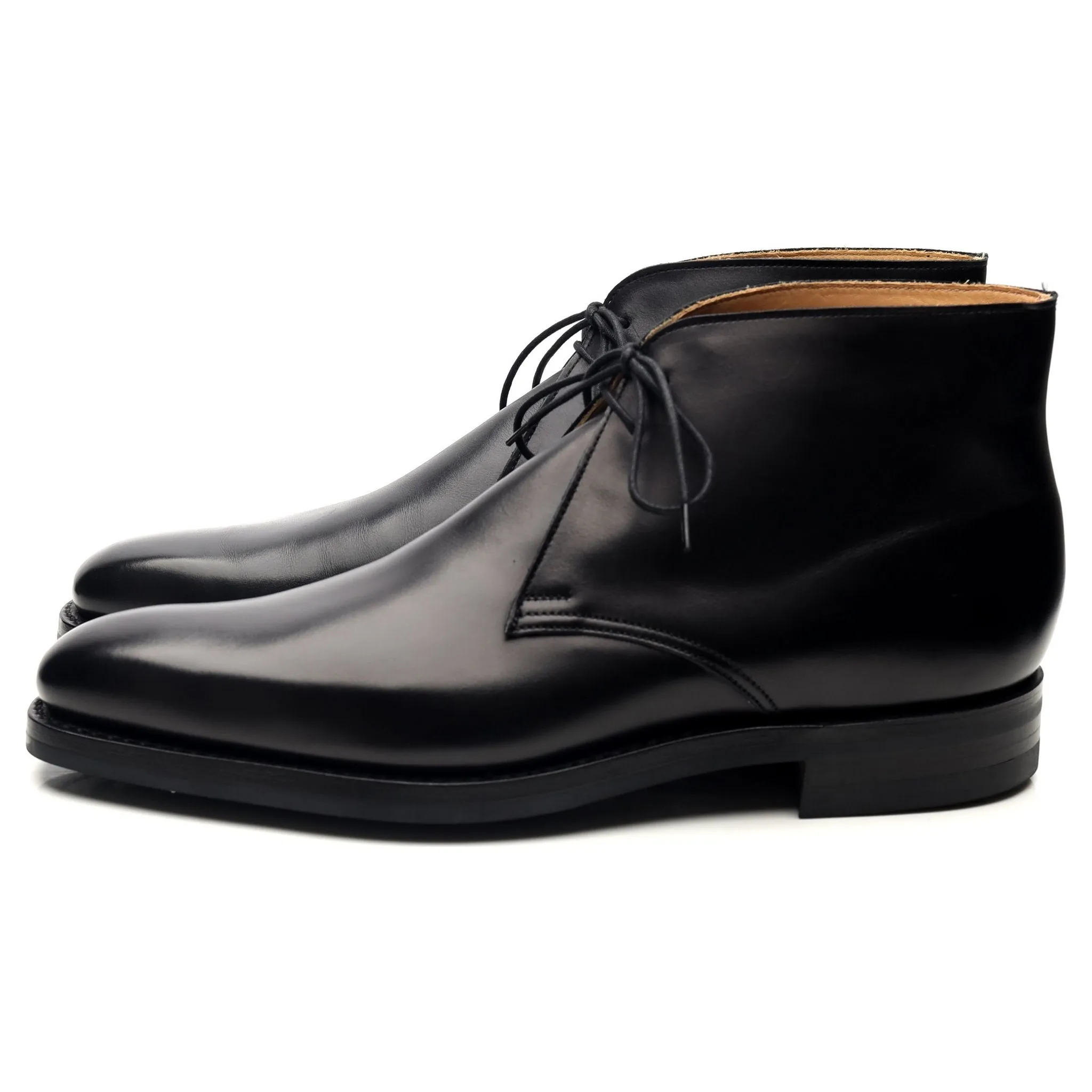 'Tetbury' Black Leather Chukka Boots UK 7.5 E