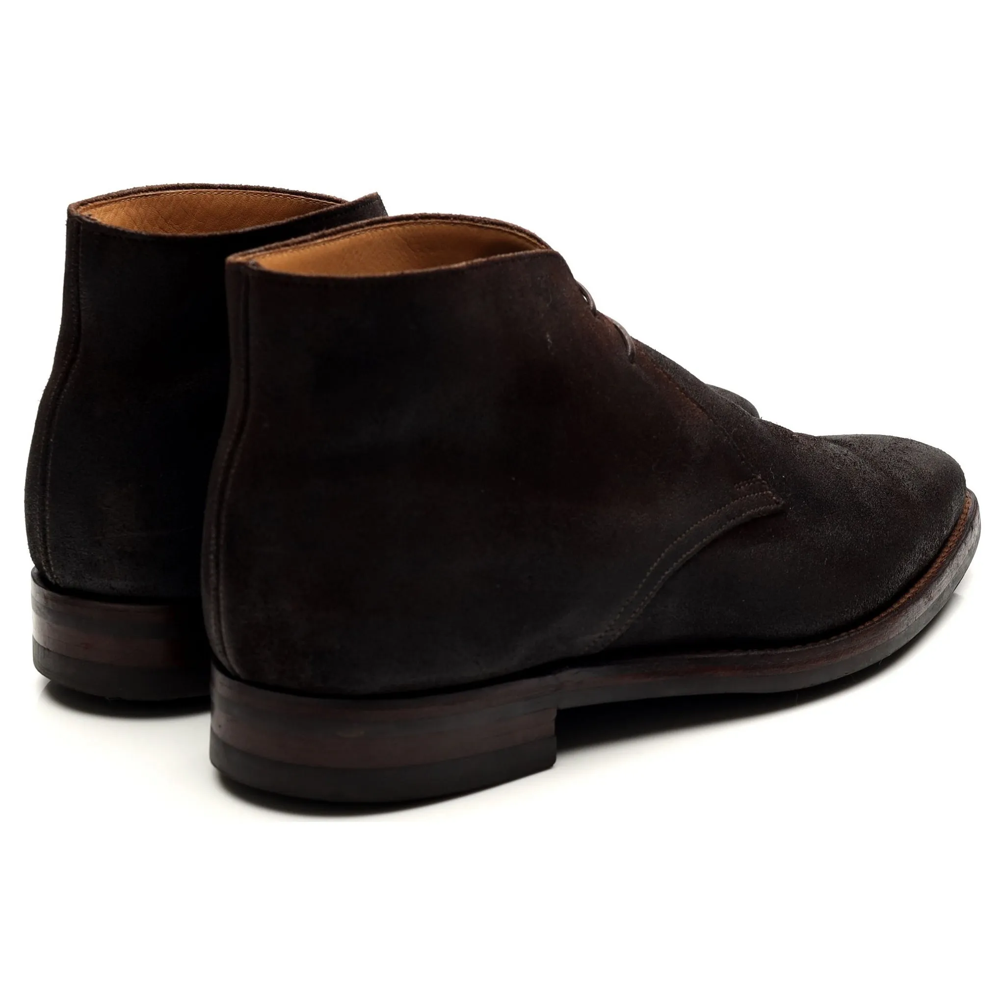 'Tetbury' Dark Brown Waxed Suede Chukka Boots UK 7 E