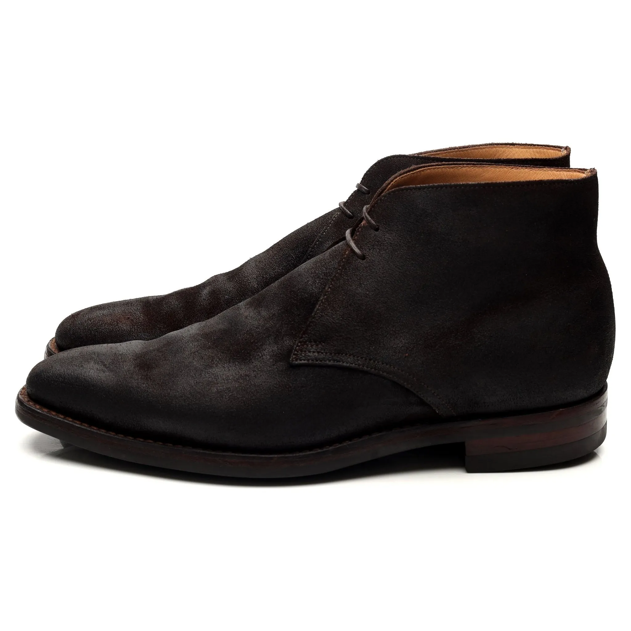 'Tetbury' Dark Brown Waxed Suede Chukka Boots UK 7 E