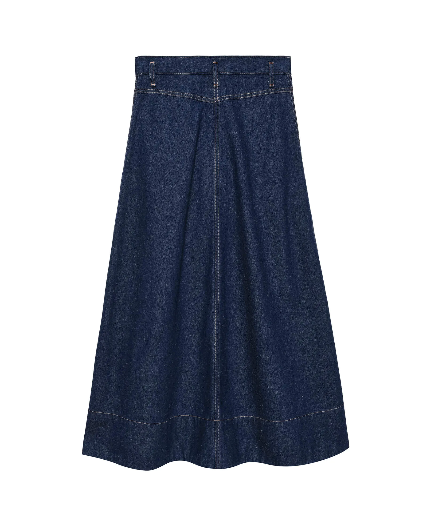 The Field Skirt in Dark Rinse Wash Denim