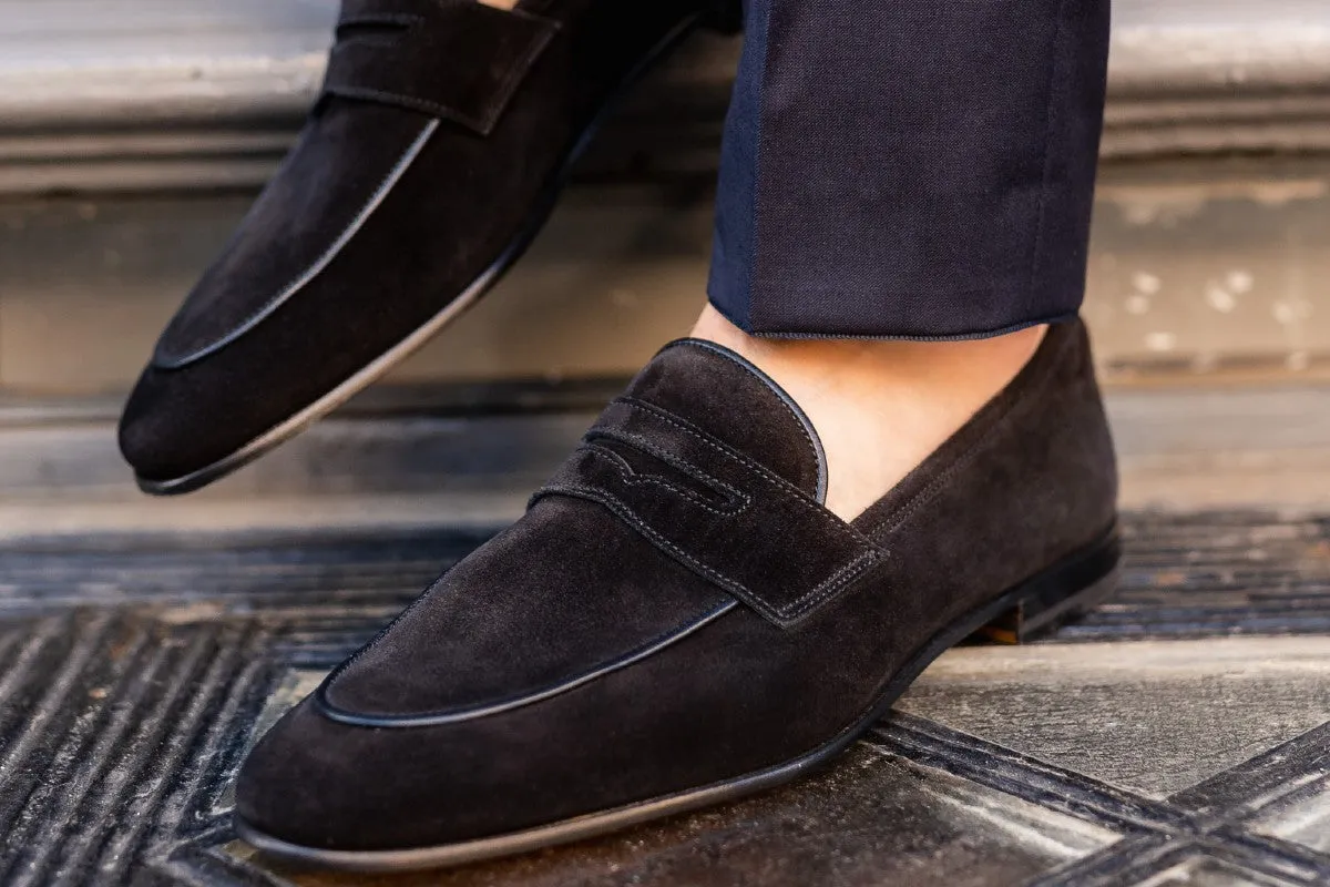 The Louis Penny Loafer - Nero Suede