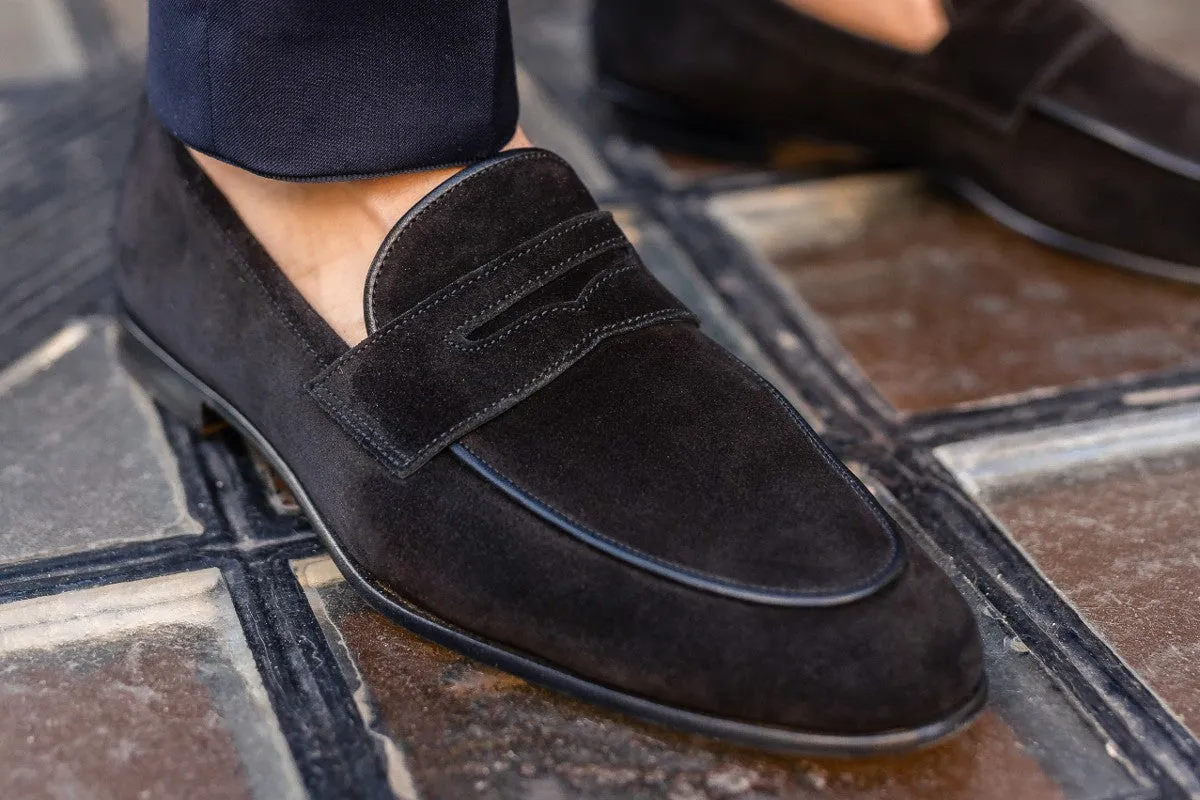 The Louis Penny Loafer - Nero Suede