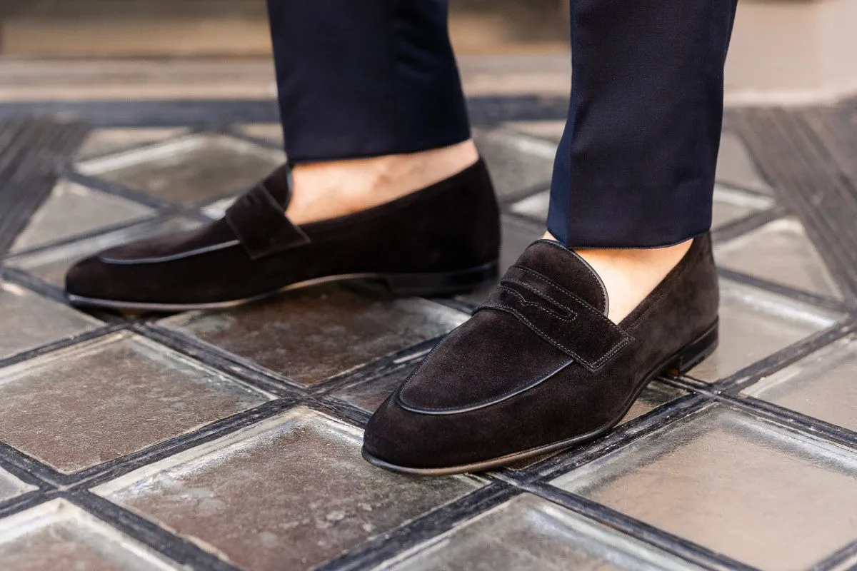 The Louis Penny Loafer - Nero Suede