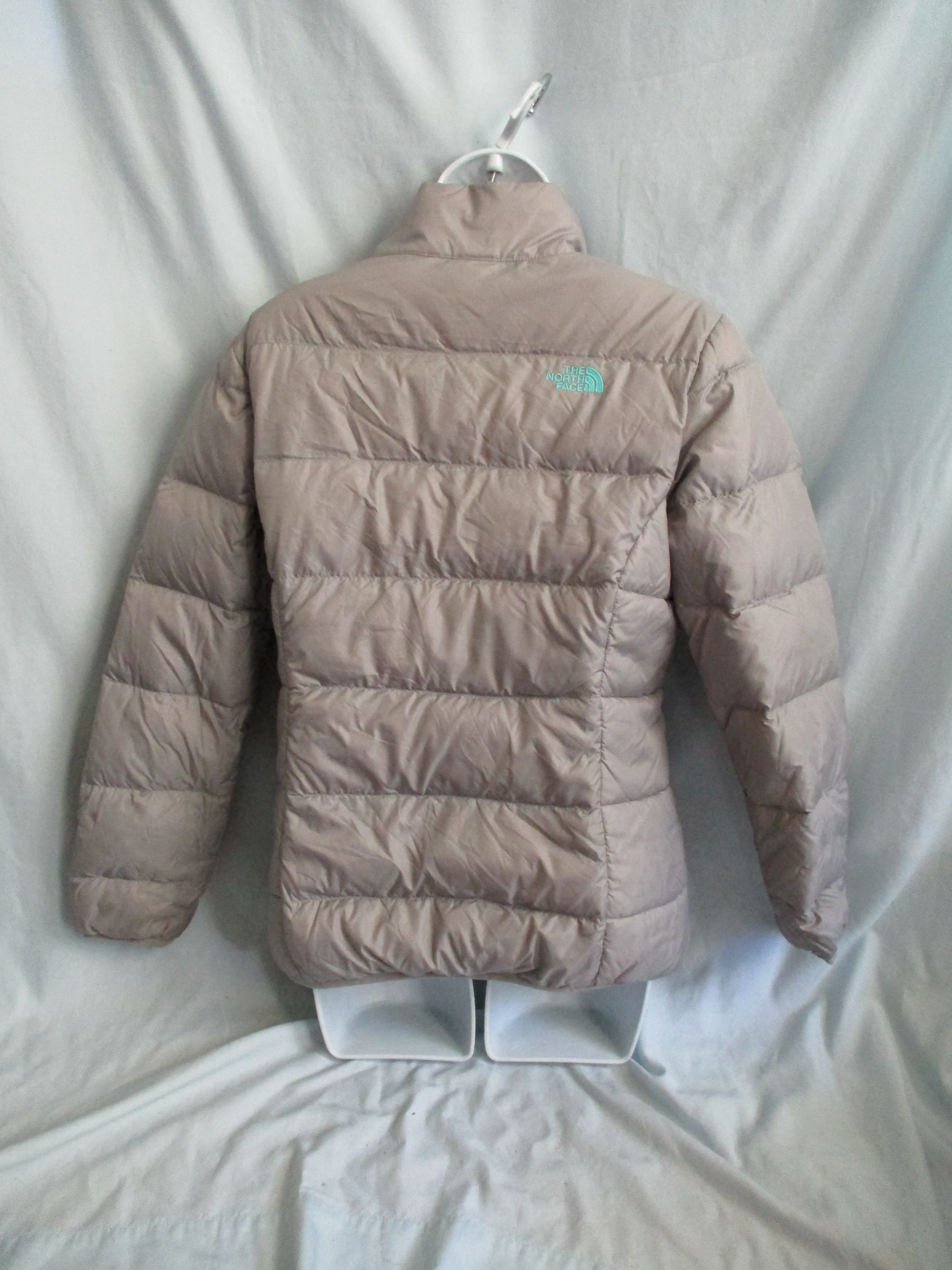 THE NORTH FACE 550 Reversible DOWN JACKET Coat AQUA BLUE GRAY XL 18