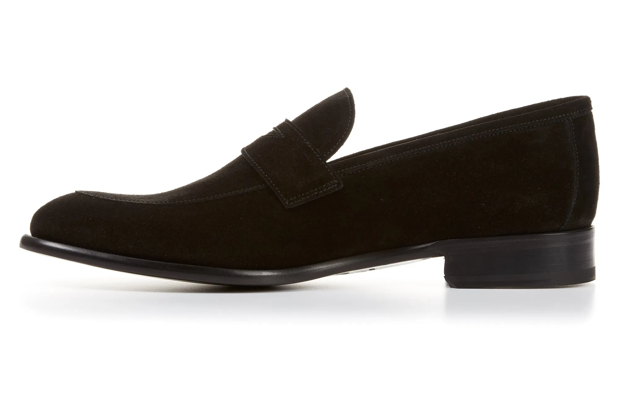 The Stewart Penny Loafer - Nero Suede