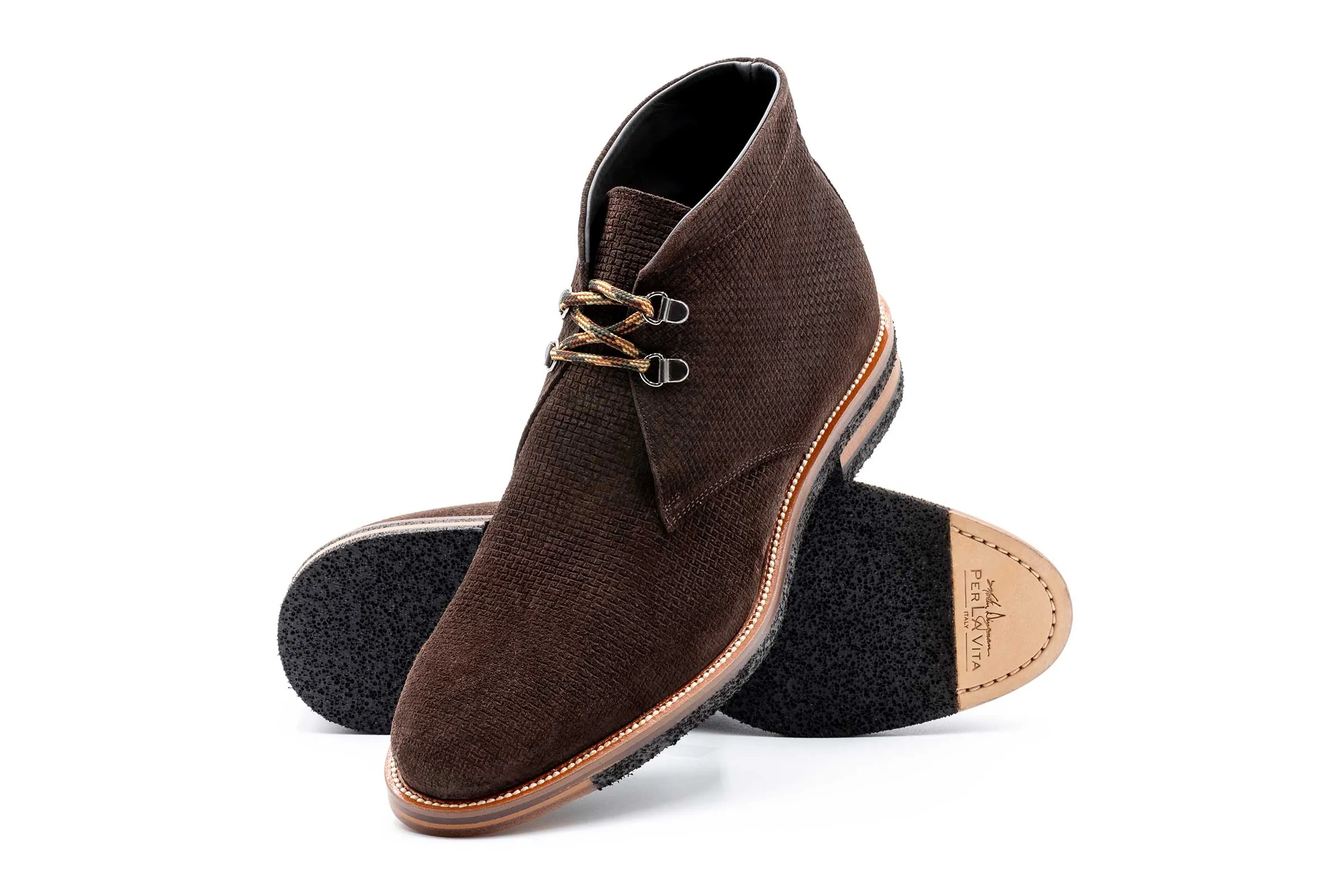 Tuscan Italian Suede Chukka Boots - Espresso