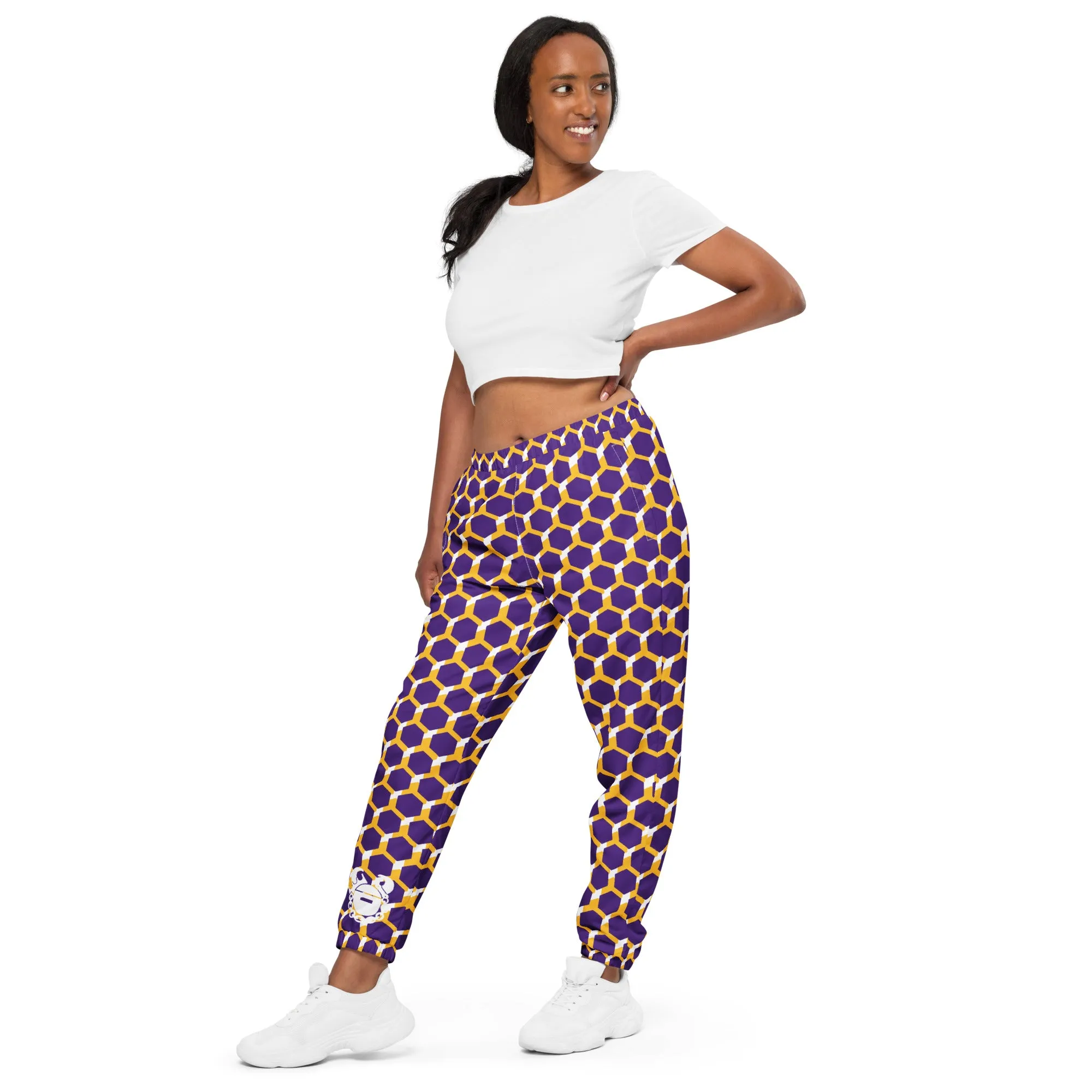 Unisex Track Pants - Purple/Gold Hex