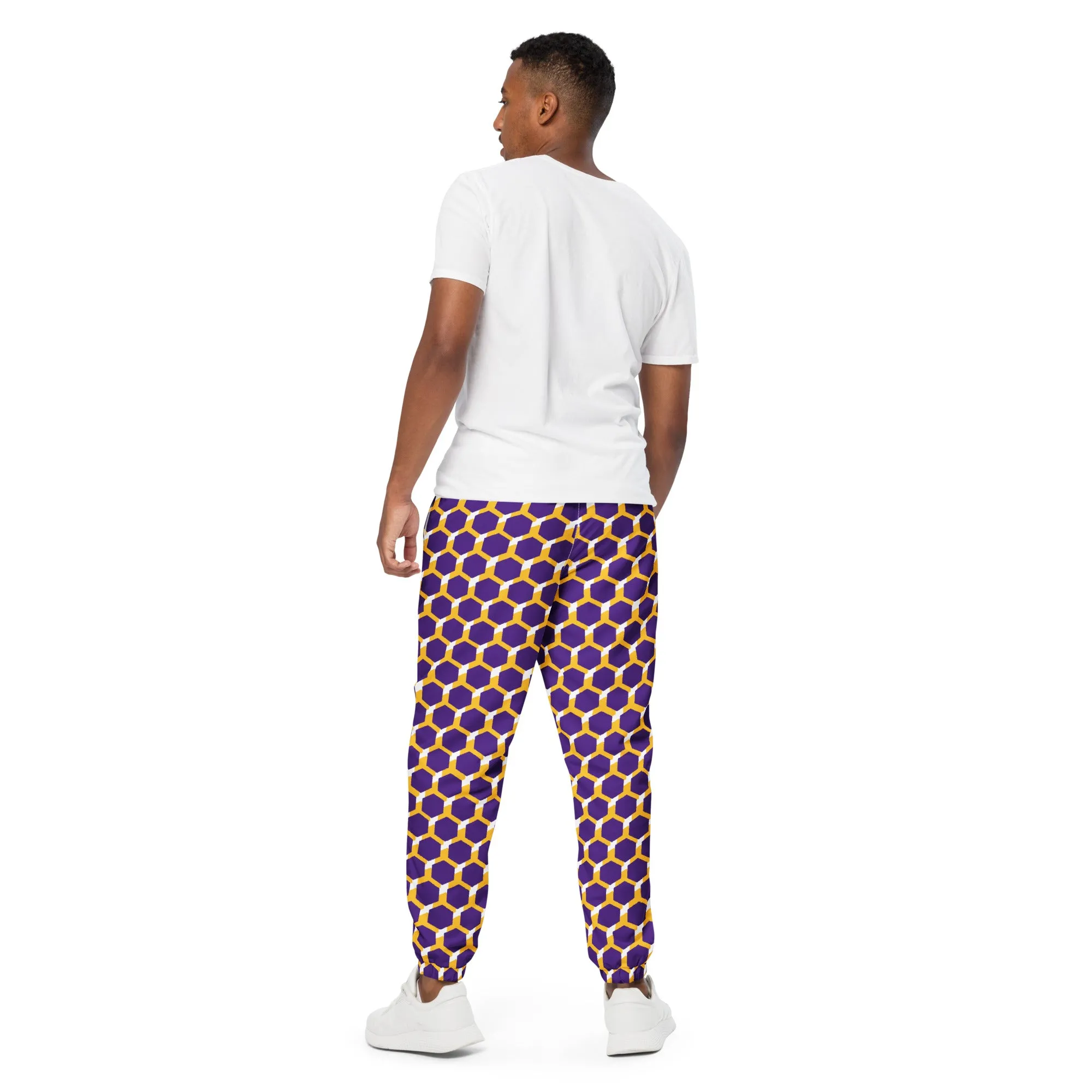 Unisex Track Pants - Purple/Gold Hex