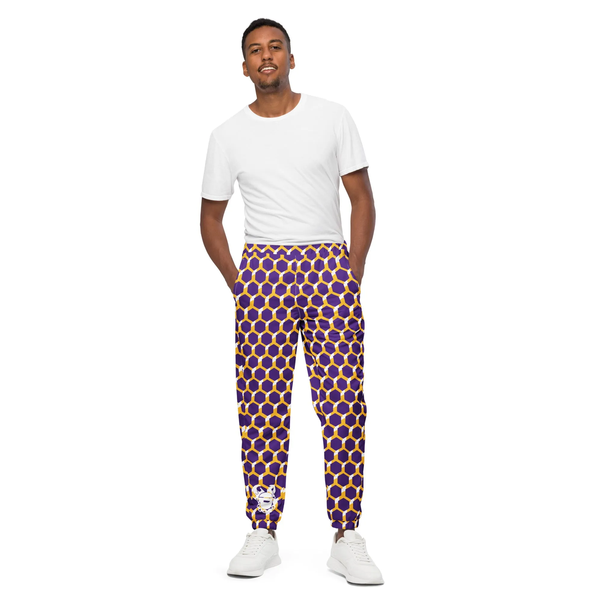 Unisex Track Pants - Purple/Gold Hex