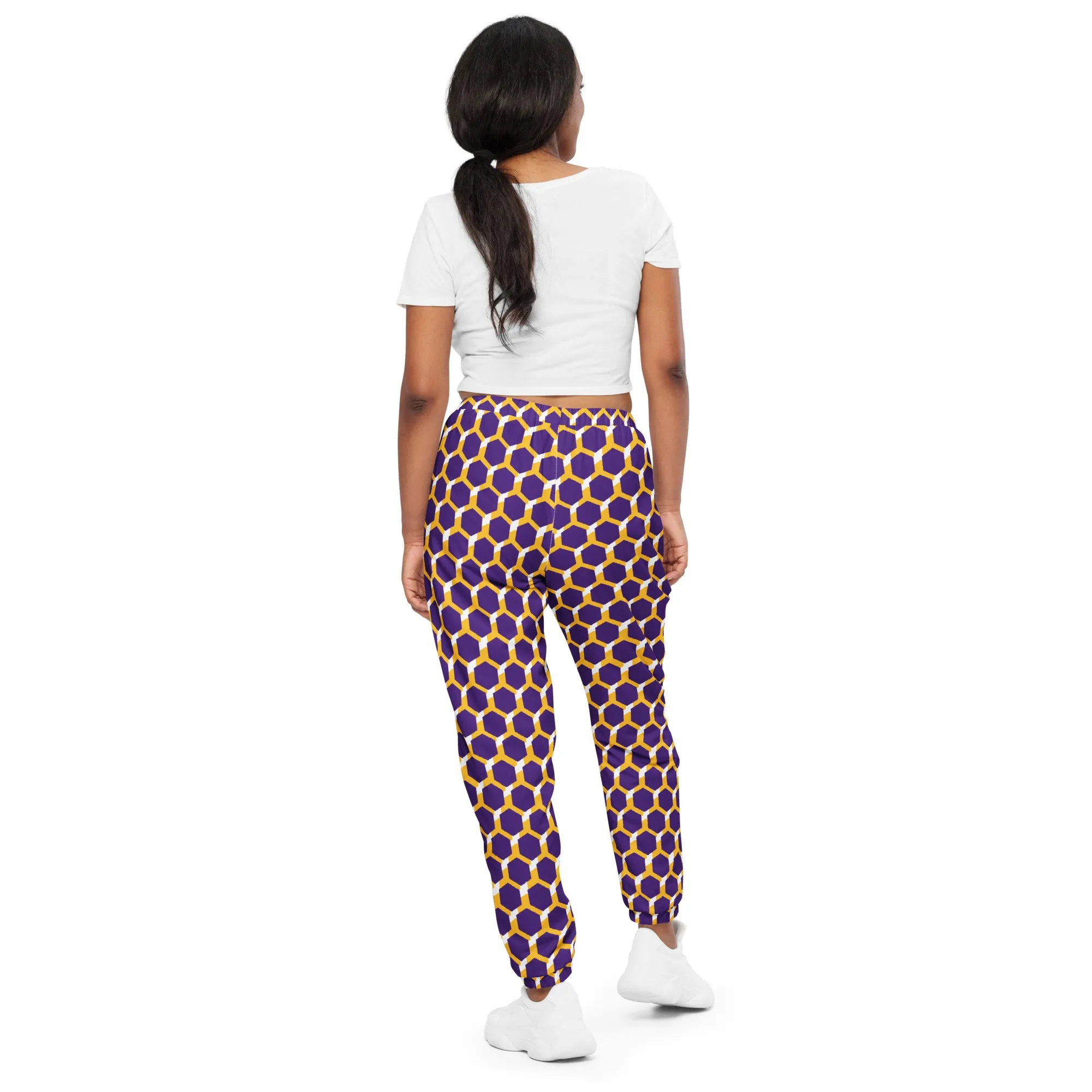 Unisex Track Pants - Purple/Gold Hex