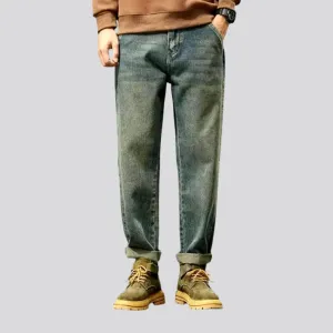 Vintage style roomy faded men's jeans