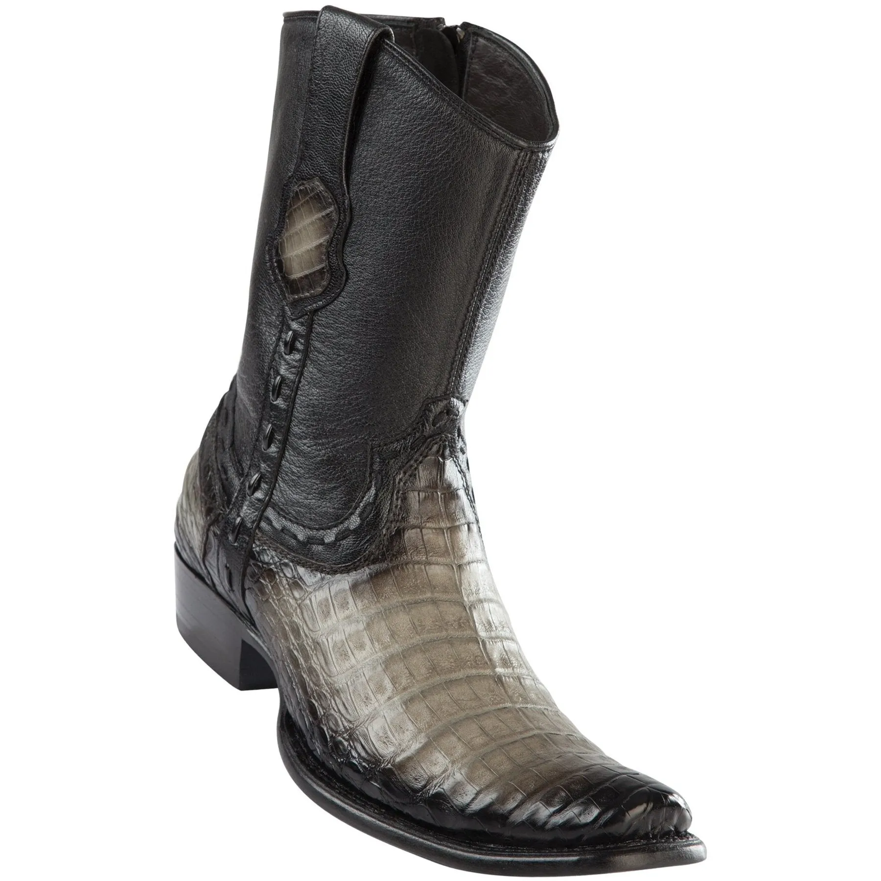 Wild West Boots #279B8238 Men's | Color Faded Gray  | Men's Wild West Caiman Belly Boots Dubai Toe Handcrafted