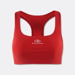 Womens DV   NB Twin Layered Recycled Midweight Bra - Goji Red